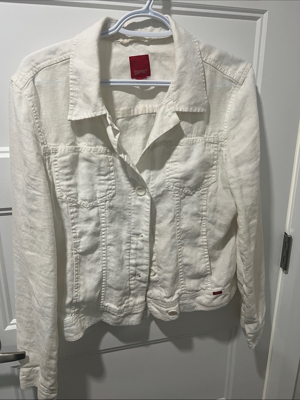 Esprit Women's Cream Button-Front Jean Jacket